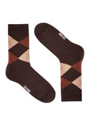 Men's long socks with pattern SKAMT-0197-1H(Z26), side view of the product on a white background.