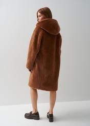 Women's wool double-breasted fur coat FUTDW-0024-24(Z23)-03