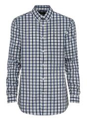 Men's blue checkered shirt KOSMT-0340-61(W25)-01