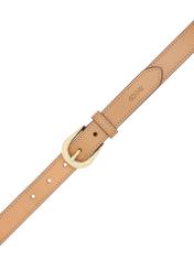 Dark beige leather women's belt PASDS-0303-1C(W26)