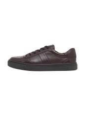 Women's leather sneakers in dark brown color BUTYD-1294-1I(Z26)