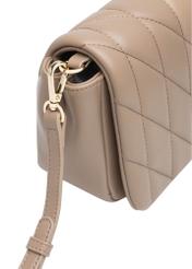Beige women's handbag with stitching TOREC-1151-1D(W26), close-up of the product detail on a white background.