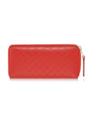 Large red wallet with embossed logo PORES-0841-42(W23)-02