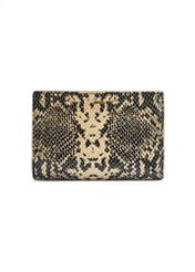 Medium animal print leather wallet PORES-0950-81(W25) - front product view on white background.