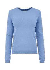 Blue women's basic longsleeve LSLDT-0039-61(W24)-04