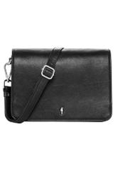 Women's black leather crossbody bag TORES-1316A-99(Z26), front view on a white background.