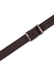 PASMS-0290-1I(Z26) men's double-sided leather belt, top view of the product on a white background.