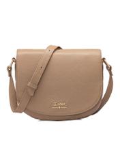 Beige leather semi-circular women's messenger bag TORES-0972D-81(W25)