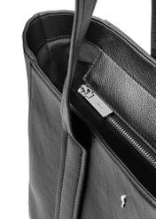 Black women's shopper bag TOREC-1133-99(W26), close-up of product detail, view on white background.