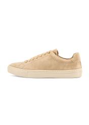 Women's suede beige sneakers BUTYD-1068-82(Z25) - side view of the product on a white background.