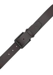 Men's brown leather belt PASMS-0280-1H(W26) - product view from above, on white background.