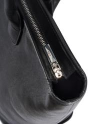 Large black leather women's handbag TORES-1149-99(Z25), close-up of the product detail, view on a white background.