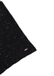 Black women's scarf with sequins SZADT-0220-99(Z26), close-up of the product detail on a white background.
