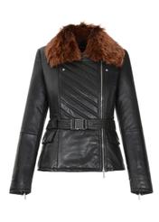 Women's leather jacket with belt KURDS-0251-2038(Z20)-05