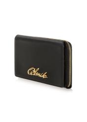 Large black women's wallet with strap POREC-0324-99(W23)-03