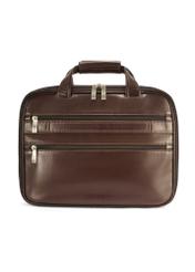 Brown leather men's bag TORMS-0483-89(Z25), product view from the back on a white background.
