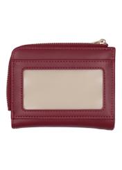 Burgundy small women's wallet POREC-0400A-4D(Z26) - product view from the back, on a white background.