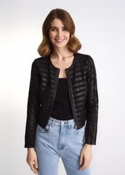 Women's leather transitional jacket KURDS-0319-5426(W22)-01