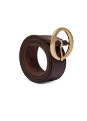 Dark brown leather women's belt PASDS-0353-1I(Z26) - diagonal product view, on a white background.