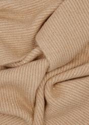 Women's camel scarf with sequins SZADT-0225-1D(Z26), close-up of the product material on a white background.