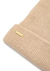 Beige women's hat with gold thread CZADT-0031A-81(Z25), close-up of the product detail on a white background.