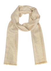 Cream women's scarf with gold thread SZADT-0196-16(W25)-01