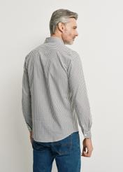 Green men's fine check shirt KOSMT-0277-55(W24)-03