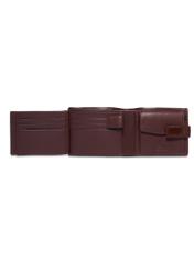 Men's brown leather wallet PL-191-1H(KS), product view inside on white background.
