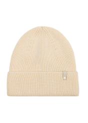 Beige women's winter hat CZADT-0178A-1B(Z26), front product view on white background.