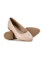 Beige leather women's ballet flats BUTYD-1049B-1B(W26)