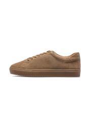 Dark beige leather sports shoes BUTYM-0503-82(W25)-08