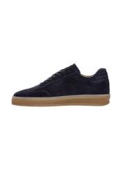 Navy blue suede sports shoes BUTYM-0543-7D(W26), side view of the product on a white background.