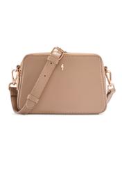 Beige small women's handbag TOREC-1126-1D(W26), product view from the front on a white background.