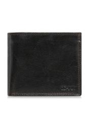 Brown unbuttoned leather men's wallet PORMS-0555-89(W24)-01