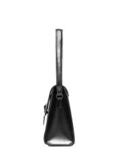 Elegant black women's handbag TOREC-1068-99(Z25), side view of the product on a white background.