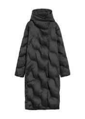 Black women's winter jacket KURDT-0604-99(Z25) - front product view on white background.