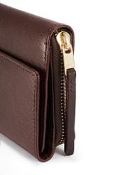 Medium brown women's wallet PORES-0965-89(Z25), close-up of product detail, view on white background.