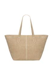Women's shopper bag in cool beige color TORES-1407-1K(Z26) - product view from the back, on a white background.