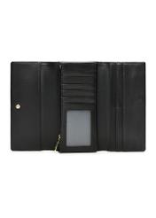 Black large women's wallet POREC-0398A-99(Z25), product view from the inside on a white background.