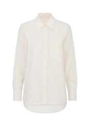 Cream linen women's shirt KOSDT-0153-12(W24)-05