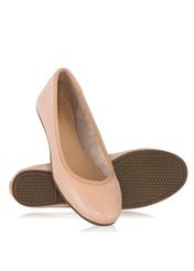 Beige leather ballerinas for women BUTYD-0713A-81(W23)-04