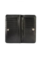 Black women's wallet with logo POREC-0401-99(W25), view of the inside of the product on a white background.