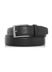 Leather black men's belt PASMS-0258-99(Z24)-01