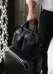 Black leather business briefcase TORMS-0531-99(Z26)