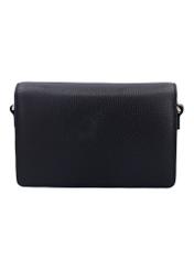 Black leather elegant women's handbag TORES-1356-9I(Z26), product view from the back on a light background.
