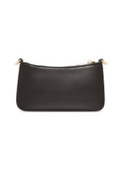 Small black women's handbag TOREC-1188-99(W26), product view from the back on a white background.