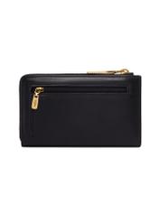 Black leather women's wallet PORES-0997-99(Z26), product view from the back on a light background.