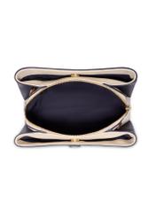 Dark navy blue women's handbag made of imitation leather TOREC-1261-7E(Z26), product view from above on a white background.