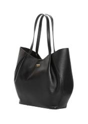 Women's leather black shopper bag TORES-1358-99(Z26), diagonal product view on a white background.