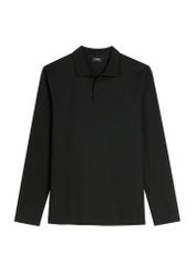 Men's black longsleeve with collar LSLMT-0011-99(W26), front product view on white background.